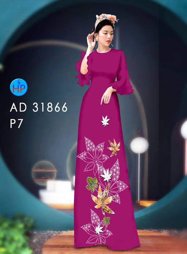 Vải Áo Dài Hoa In 3D AD 31866 13